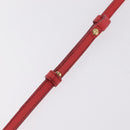 CELINE Trio Shoulder Bag Leather Red Gold Tone Auth LN027-9