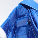 Bottega Veneta MAXI INTRECCIATO Cassette Shoulder Bag Leather Blue Silver Auth LN028V-21