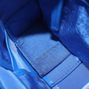 Bottega Veneta MAXI INTRECCIATO Cassette Shoulder Bag Leather Blue Silver Auth LN028V-24