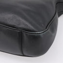 GUCCI Bamboo Shoulder Bag Leather 2way Black Gold Tone 001 1577 Auth LN029-14