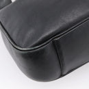 GUCCI Bamboo Shoulder Bag Leather 2way Black Gold Tone 001 1577 Auth LN029-15