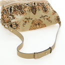 LOEWE Flamenco Shoulder Bag Suede Beige Gold Tone Auth LN031V-9
