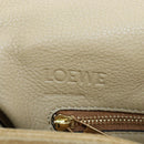 LOEWE Flamenco Shoulder Bag Suede Beige Gold Tone Auth LN031V-24