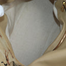 LOEWE Flamenco Shoulder Bag Suede Beige Gold Tone Auth LN031V-10