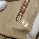 LOEWE Flamenco Shoulder Bag Suede Beige Gold Tone Auth LN031V-27