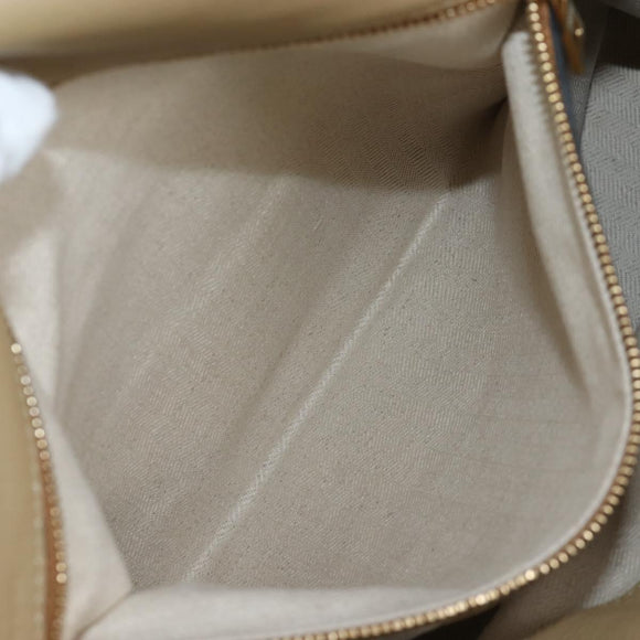 LOEWE Flamenco Shoulder Bag Suede Beige Gold Tone Auth LN031V