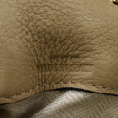 LOEWE Flamenco Shoulder Bag Suede Beige Gold Tone Auth LN031V-11