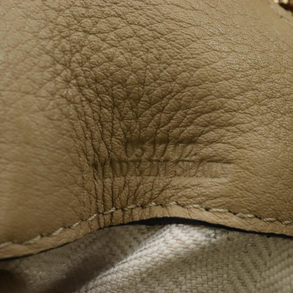 LOEWE Flamenco Shoulder Bag Suede Beige Gold Tone Auth LN031V