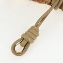LOEWE Flamenco Shoulder Bag Suede Beige Gold Tone Auth LN031V-6