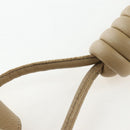 LOEWE Flamenco Shoulder Bag Suede Beige Gold Tone Auth LN031V-7