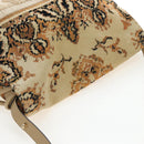 LOEWE Flamenco Shoulder Bag Suede Beige Gold Tone Auth LN031V-14