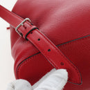 GUCCI Bamboo Backpack Leather Red Silver 387149 Auth LN032V-9