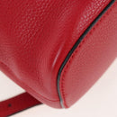GUCCI Bamboo Backpack Leather Red Silver 387149 Auth LN032V-16