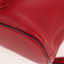 GUCCI Bamboo Backpack Leather Red Silver 387149 Auth LN032V-17