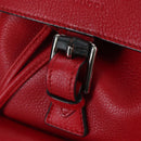 GUCCI Bamboo Backpack Leather Red Silver 387149 Auth LN032V-24