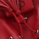 GUCCI Bamboo Backpack Leather Red Silver 387149 Auth LN032V-25