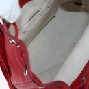 GUCCI Bamboo Backpack Leather Red Silver 387149 Auth LN032V-10
