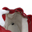 GUCCI Bamboo Backpack Leather Red Silver 387149 Auth LN032V-28