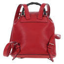 GUCCI Bamboo Backpack Leather Red Silver 387149 Auth LN032V-2