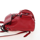 GUCCI Bamboo Backpack Leather Red Silver 387149 Auth LN032V-3