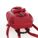 GUCCI Bamboo Backpack Leather Red Silver 387149 Auth LN032V-6