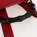 GUCCI Bamboo Backpack Leather Red Silver 387149 Auth LN032V-7