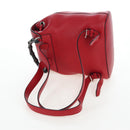 GUCCI Bamboo Backpack Leather Red Silver 387149 Auth LN032V-8