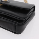 GUCCI Chain Shoulder Bag Leather Black Gold Tone 576421 Auth LN033V-15