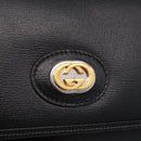 GUCCI Chain Shoulder Bag Leather Black Gold Tone 576421 Auth LN033V-18