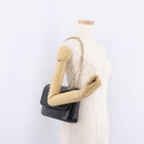 GUCCI Chain Shoulder Bag Leather Black Gold Tone 576421 Auth LN033V-27
