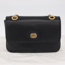 GUCCI Chain Shoulder Bag Leather Black Gold Tone 576421 Auth LN033V-12