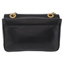 GUCCI Chain Shoulder Bag Leather Black Gold Tone 576421 Auth LN033V-2