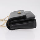 GUCCI Chain Shoulder Bag Leather Black Gold Tone 576421 Auth LN033V-4