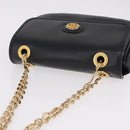 GUCCI Chain Shoulder Bag Leather Black Gold Tone 576421 Auth LN033V-6