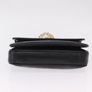 GUCCI Chain Shoulder Bag Leather Black Gold Tone 576421 Auth LN033V-5
