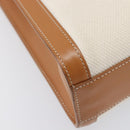 CELINE Vertical Cabas Small Hand Bag Canvas 2way Ivory Gold Tone Auth LN035V-19