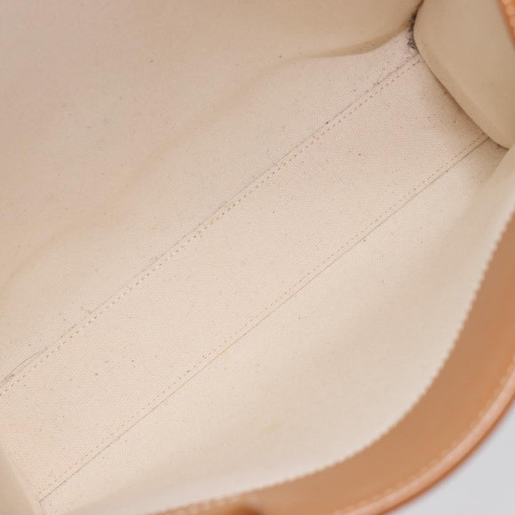 CELINE Vertical Cabas Small Hand Bag Canvas 2way Ivory Gold Tone Auth LN035V