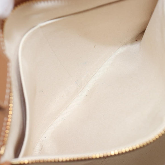 CELINE Vertical Cabas Small Hand Bag Canvas 2way Ivory Gold Tone Auth LN035V