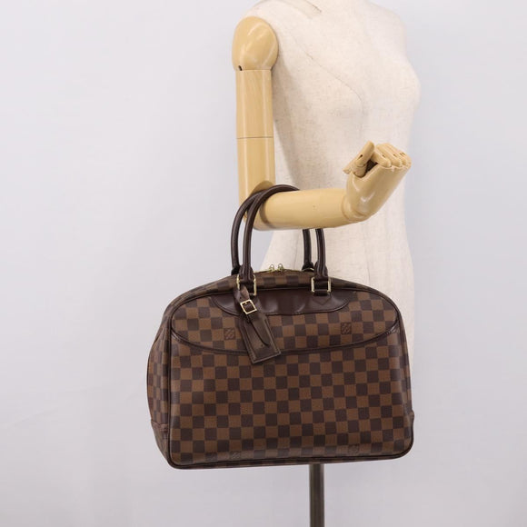 LOUIS VUITTON Damier Ebene Deauville Hand Bag SPO N47272 LV Auth LN036V