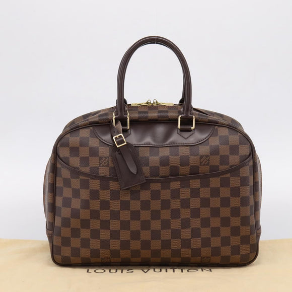 LOUIS VUITTON Damier Ebene Deauville Hand Bag SPO N47272 LV Auth LN036V