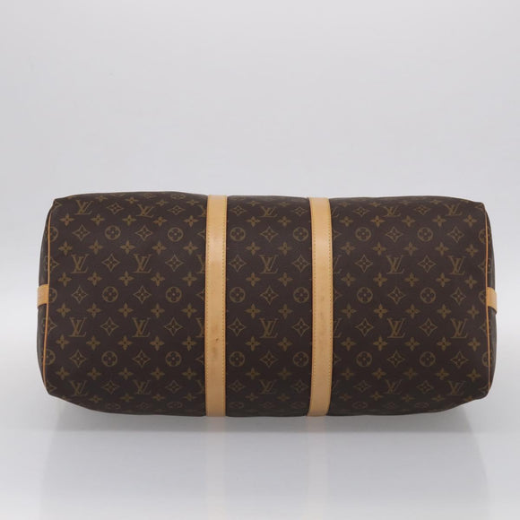 LOUIS VUITTON Monogram Keepall Bandouliere 55 Boston Bag M41414 LV Auth LN040V