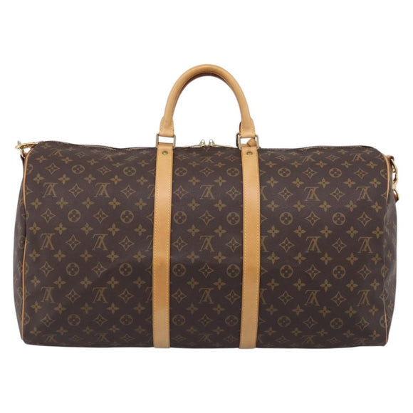 LOUIS VUITTON Monogram Keepall Bandouliere 55 Boston Bag M41414 LV Auth LN040V