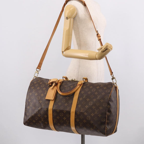 LOUIS VUITTON Monogram Keepall Bandouliere 50 Boston Bag M41416 LV Auth LN042V