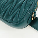 Miu Miu Matelasse Waist Bag Leather Green Gold Auth LN043M-16