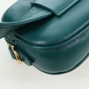 Miu Miu Matelasse Waist Bag Leather Green Gold Auth LN043M-17