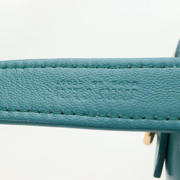 Miu Miu Matelasse Waist Bag Leather Green Gold Auth LN043M