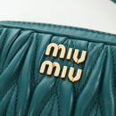 Miu Miu Matelasse Waist Bag Leather Green Gold Auth LN043M-20