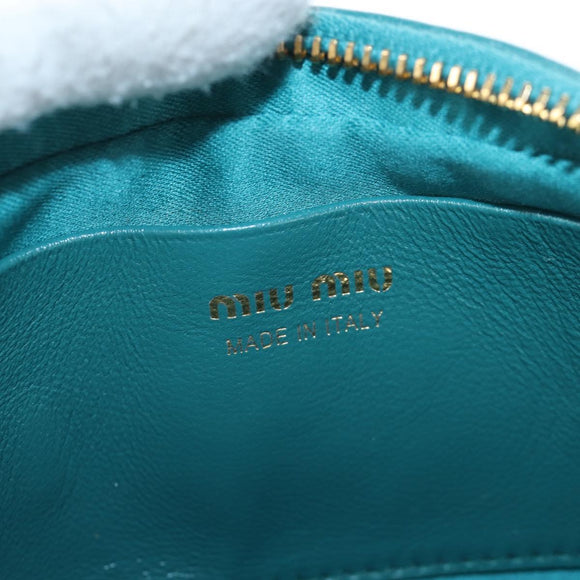 Miu Miu Matelasse Waist Bag Leather Green Gold Auth LN043M