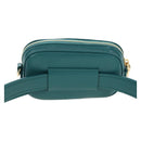 Miu Miu Matelasse Waist Bag Leather Green Gold Auth LN043M-2