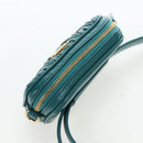 Miu Miu Matelasse Waist Bag Leather Green Gold Auth LN043M-6